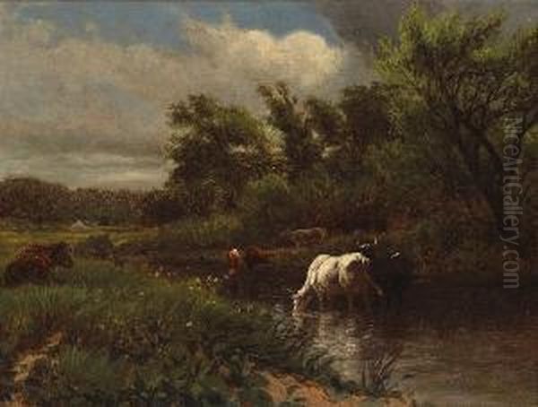 Cattle Watering by William de la Montagne Cary