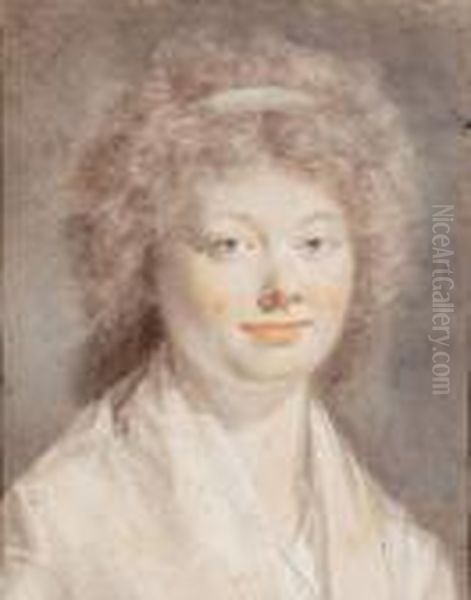 Portrait De Jeune Femme En Buste by Jean Jacques II Lagrenee