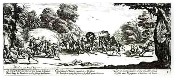 The Attack on the Stagecoach by Jacques Callot