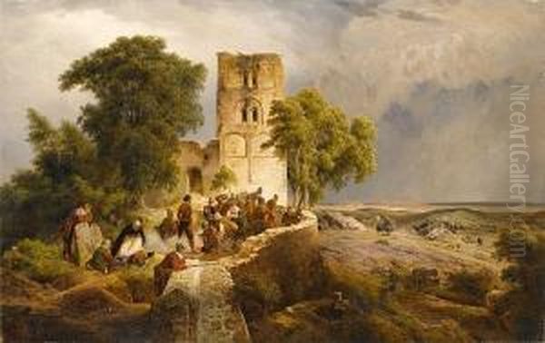 Awaiting The Attack by Carl Friedrich Lessing