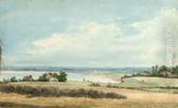 View Across The Fields To The Coast by William Linton