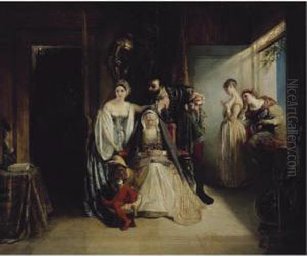 Francis The First And Diane Of Poitiers by Daniel Maclise