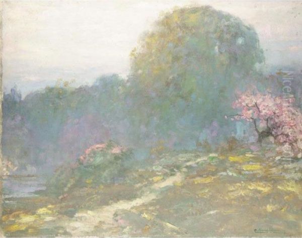 Cherry Trees In A Landscape by Pierre Amedee Marcel-Beronneau