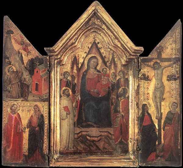 Madonna Enthroned with Angels and Saints by Jacopo Del Casentino