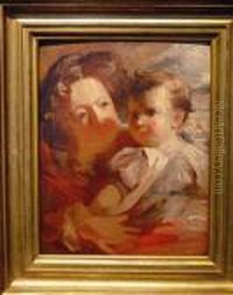 Portrait Of Mrs. Neagle And Her Son, Garrett by John Neagle