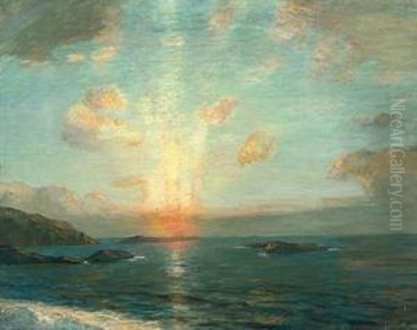 A Tranquil Sunset by Julius Olsson