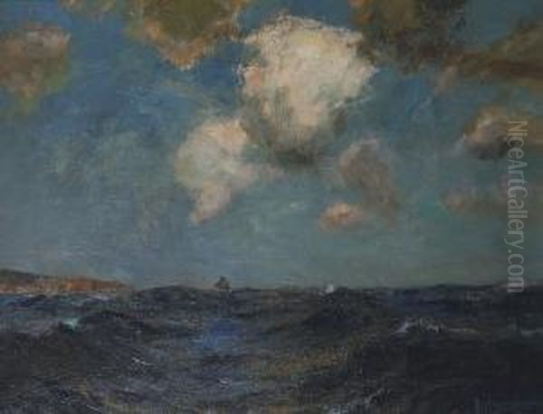 Sailing Vessel Off A Headland by Julius Olsson