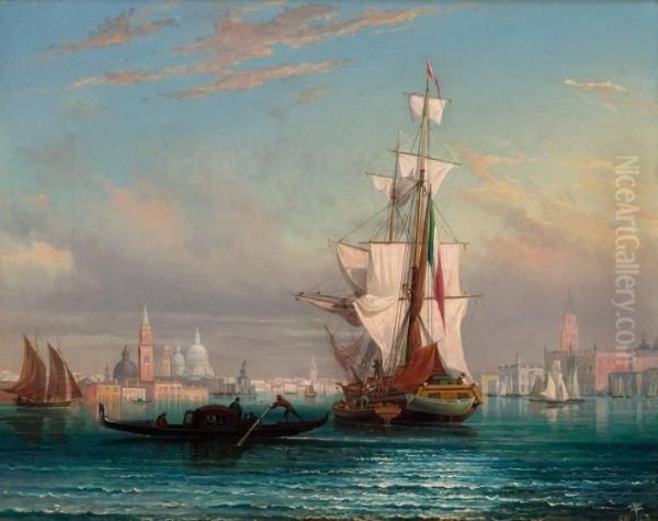 Vue Af Lagunen Vid Venedig by Gustaf-Wilhelm Palm