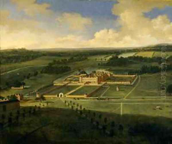 Birds eye view of Dunham Massey by Adriaen Van Diest