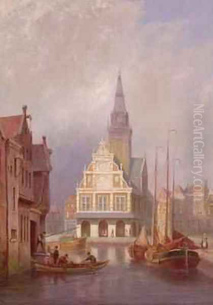 Cheese Market at Alkmaar by Pieter Cornelis Dommerson