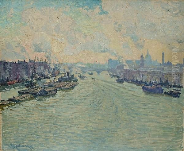 View Of The Thames by Vaclav Radimsky