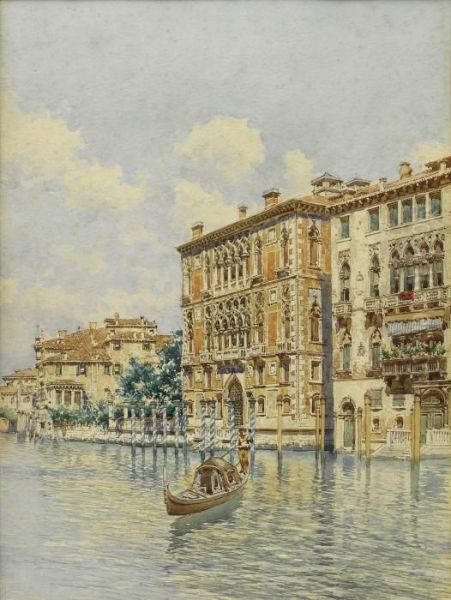 Venice, View Of A Canal by Martin Rico y Ortega