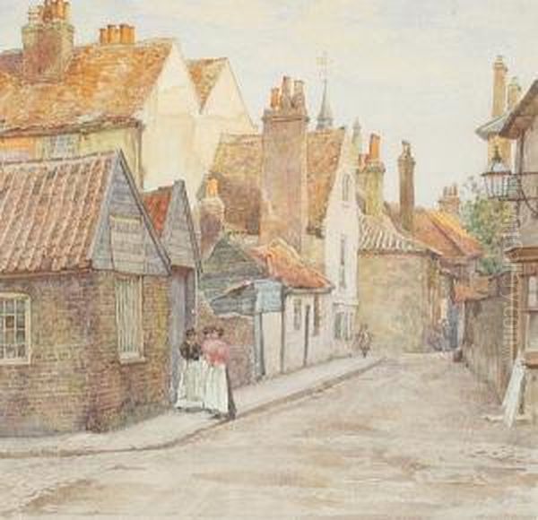 'a Vanished Corner Of Old Chiswick' - Thebottom Of Devonshire Road In 1896 by Thomas Matthew Rooke