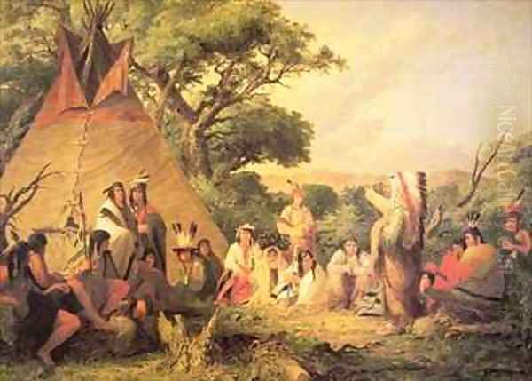 Sioux Indian Council by Seth Eastman