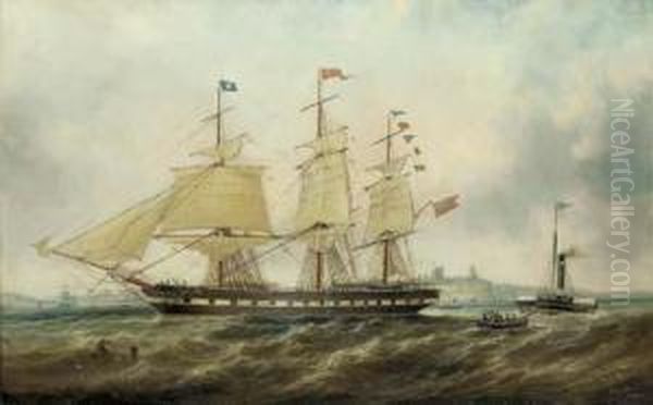 The Patrician And Other Shipping Off Tynemouth Harbor by John Scott