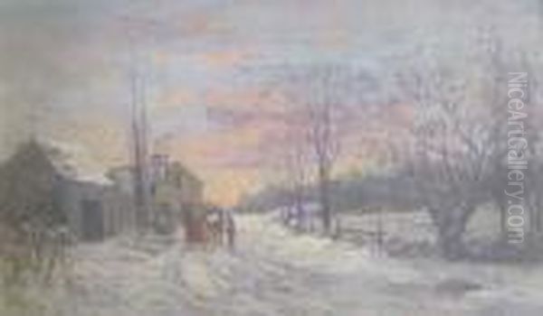 Winter Sunset At Lebanon, Maine by Frank Henry Shapleigh