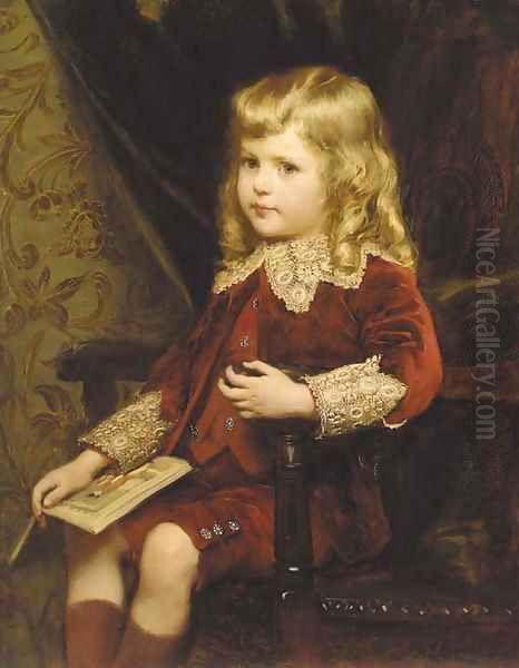 Portrait of a young boy by Alfred Edward Emslie