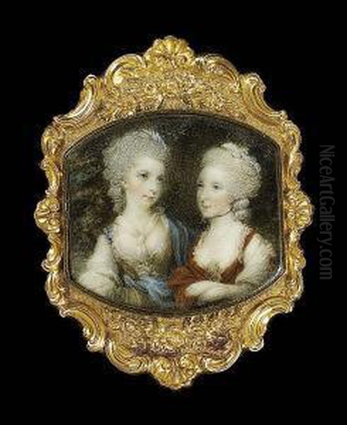 A Double Portrait Of Two Ladies by Samuel Shelley