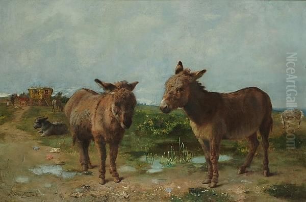 Donkeys On A Heath by William Strutt