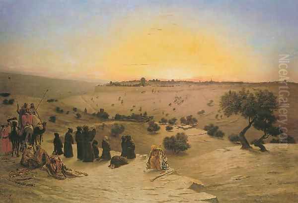 Pilgrims Worshipping outside Jerusalem by Charles Theodore Frere