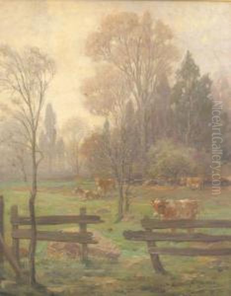 Cows At The Edge Of Field by Thomas