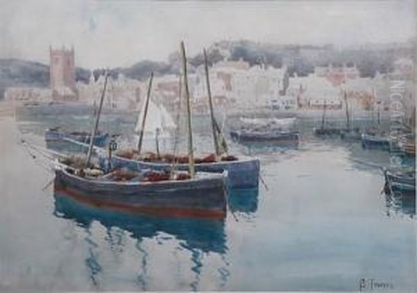 St Ives Harbour, Signed Lower Right by Samuel Towers