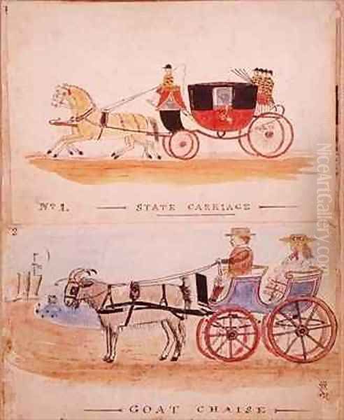 The State Carriage and the Goat Chaise by William Francis Freelove