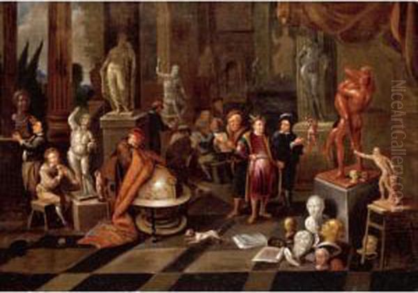 The Interior Of A Sculptor's Studio by Balthazar Van Den Bossche