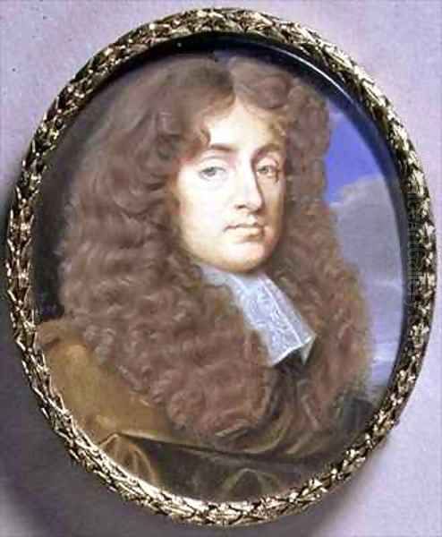 Portrait Miniature of a Man in Brown Velvet by Thomas Flatman