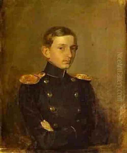 Portrait Of M P Zhdanovich 1846-47 by Pavel Andreevich Fedotov