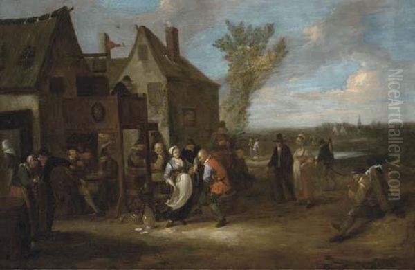 A Village Kermesse by Egbert Ii Van Heemskerck