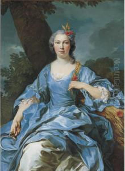 The Comtesse De Segouy Personifying Ceres by Louis-Michel Van Loo