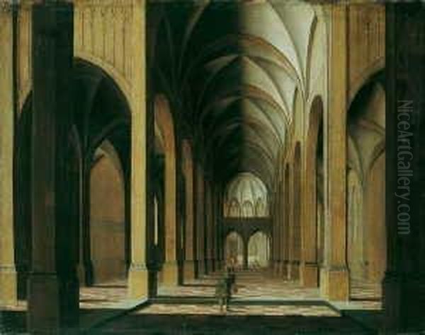 Kircheninterieur. by Hendrik van Minderhout