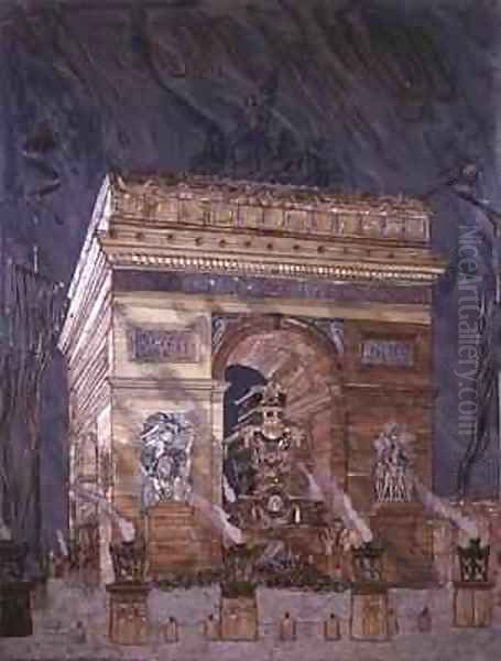 View of the funeral of Victor Hugo at the Arc de Triomphe by E. Flaunet