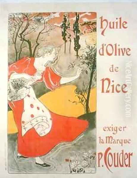 Poster advertising olive oil made by P Couder Nice by Foache