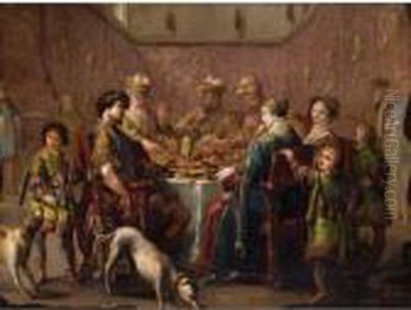 Scene De Banquet by Claude Vignon