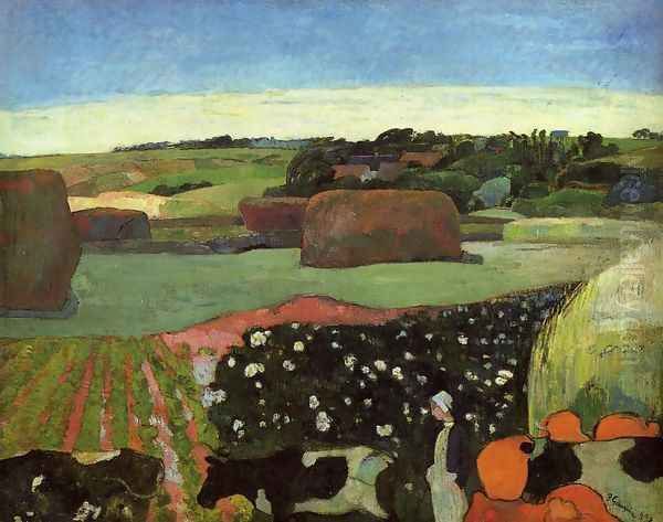 Haystacks In Britanny Aka The Potato Field by Paul Gauguin