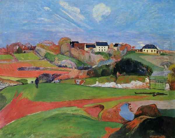 Fields At Le Pouldu by Paul Gauguin