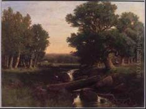 Evening Oil On Canvas by Homer Ransford Watson