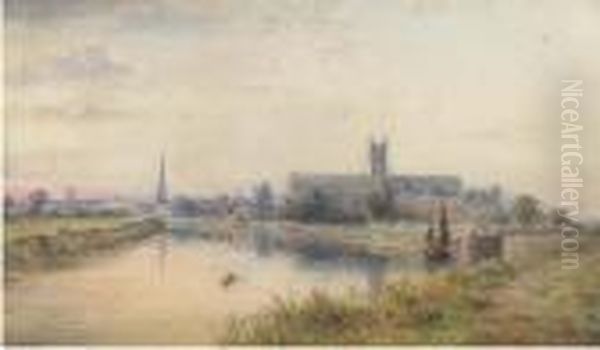 Worcester Cathedral From The Severn by Herbert Parsons Weaver