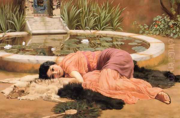 Dolce far niente (Sweet Nothings) Oil Painting - John William Godward