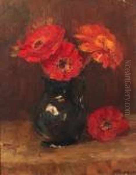 Flowers In A Vase by Jan Hillebrand Wijsmuller