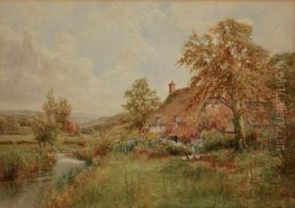 An Cottage In Spring Oil Painting - Arthur Stanley Wilkinson