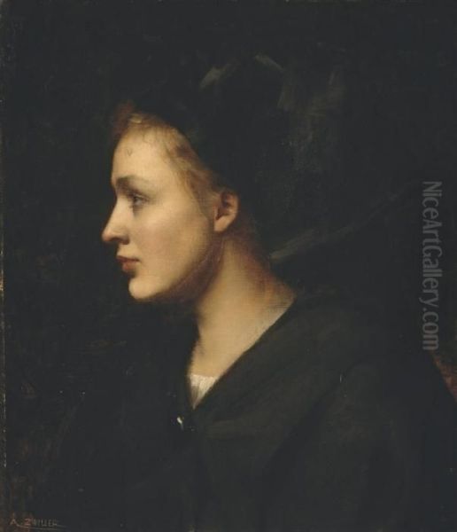 Portrait D'une Alsacienne by Augustin Zwiller