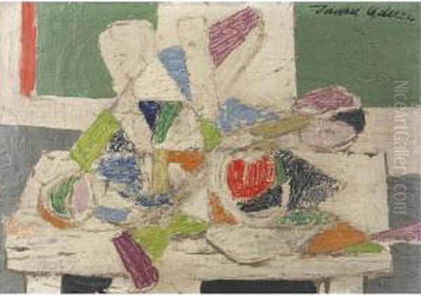 Cubist Still Life On Table by Jankel Adler