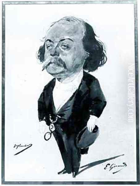 Caricature of Gustave Flaubert by Eugene Pierre Francois Giraud