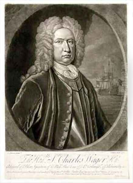 Portrait of Sir Charles Wager 1666-1743 Admiral of the Blue Squadron by Thomas Gibson