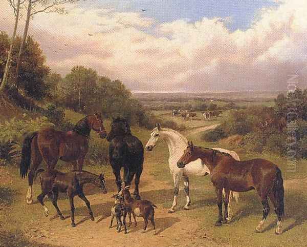 Horse in Surrey Pastures by John Frederick Herring Snr