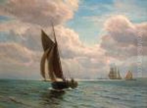 A Calm Day Off The Danish Coast by Vilhelm Karl Ferd. Arnesen