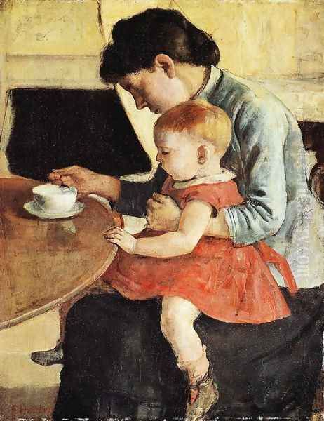 Mother And Chiild by Ferdinand Hodler